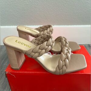 Tan Braided Women's Heels size 6.5